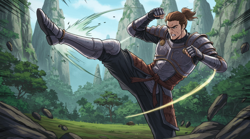 a medieval knight in a martial arts novel
